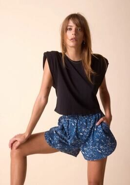 St. Roche Black Echo Cropped Muscle Tee Medium Trendy Hollywood